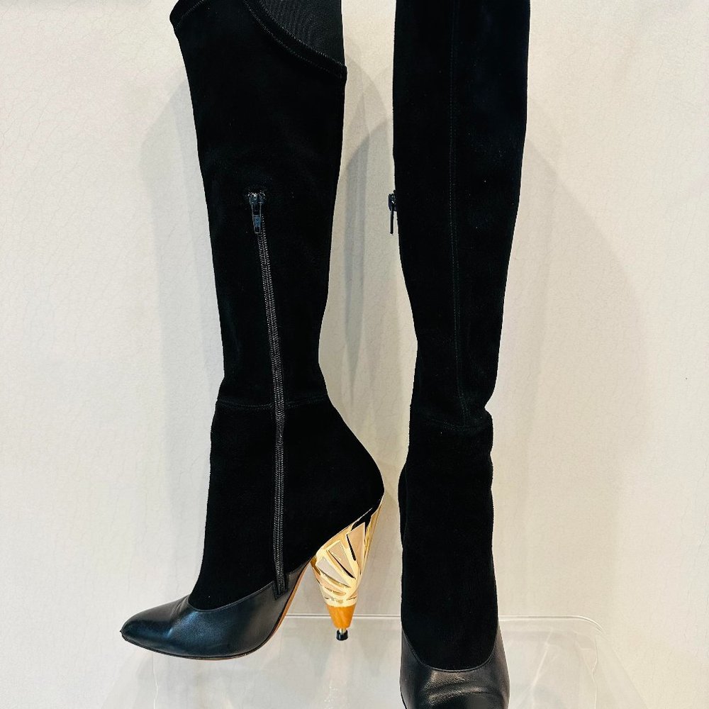 GIVENCHY PAINTED HEEL KNEE-HIGH BOOTS 7  (Fits US 6.5)